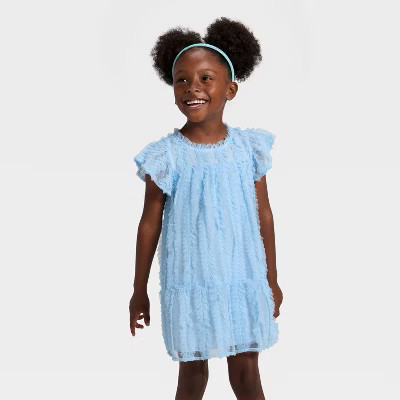 Toddler Girls' Velour Dress - Cat & Jack™ Light Blue 5T | Target