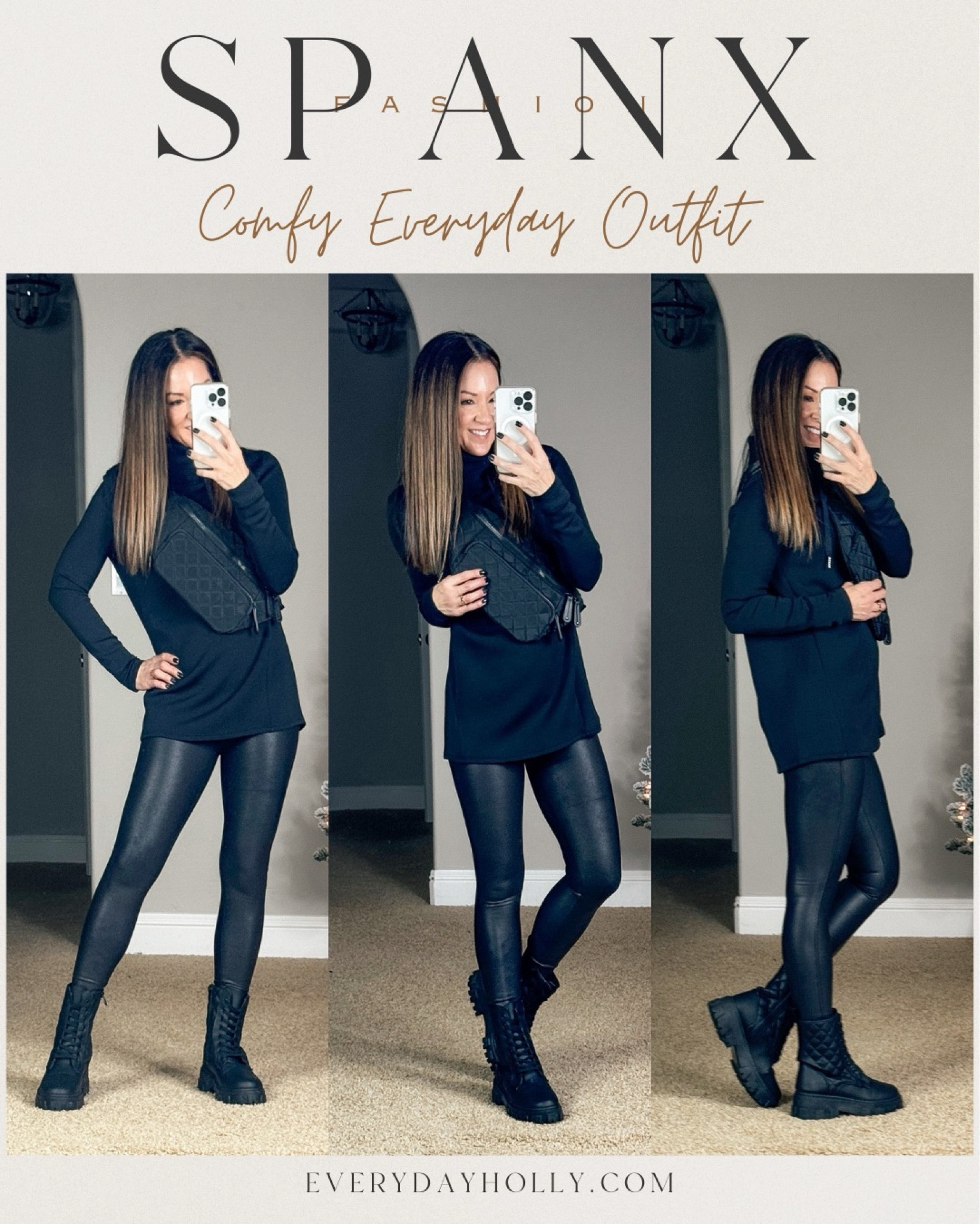70% off Spanx sale today on Black and midnight shades of flare, ankle & kick flare denim are on sale code FLASH!

💥Save 10% of everything else code HOLLYFXSPANX

I will link them below. And in this Tryon, I’m sharing the fleece lined faux leather leggings, and the air essentials tunic. Both are so good! Wearing an extra small in the tunic and a size small in the leggings. Dm me for boots link 

#LTKsalealert #LTKstyletip #LTKover40