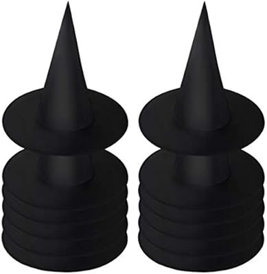 Jerbro Halloween Witch Hat, 12PCS Halloween Costume Witch Hat for Holiday Party Black | Amazon (US)