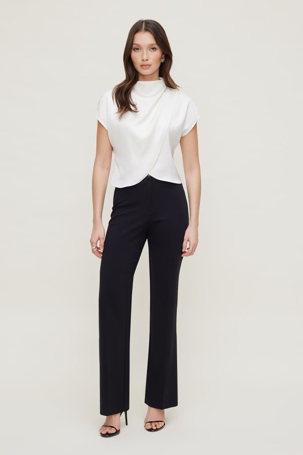 Ella Layered Satin Blouse | Dynamite Clothing