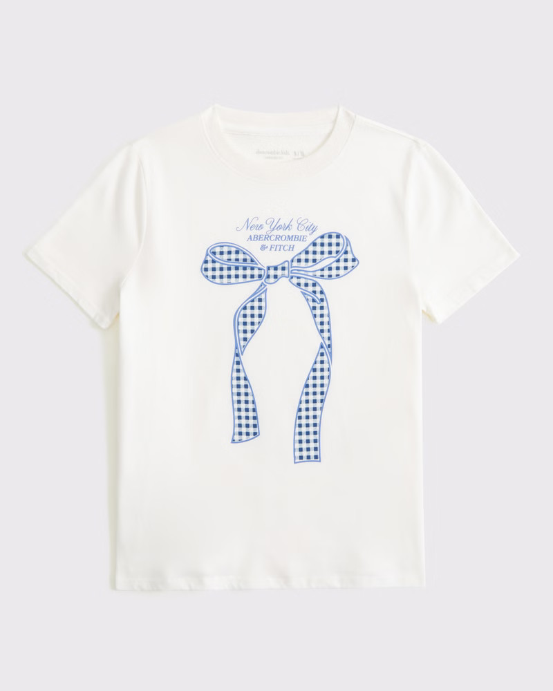 girls bow graphic logo tee | girls tops | Abercrombie.com | Abercrombie & Fitch (US)