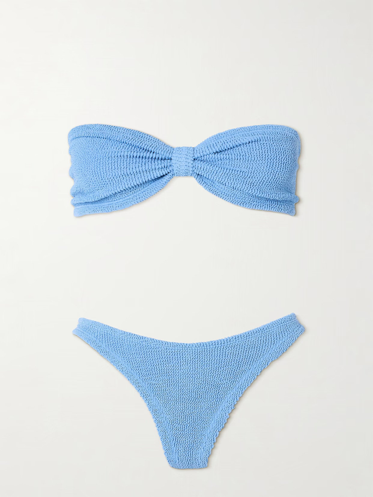 Hunza G - Tina Twist-front Seersucker Bikini - Blue | NET-A-PORTER (UK & EU)