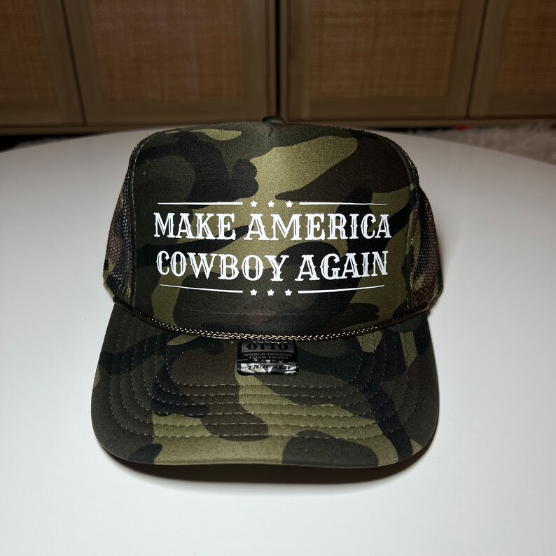 Make America Cowboy Again Trucker Hat Patriotic Fourth of July USA Trucker Hat Camouflage - Etsy | Etsy (US)