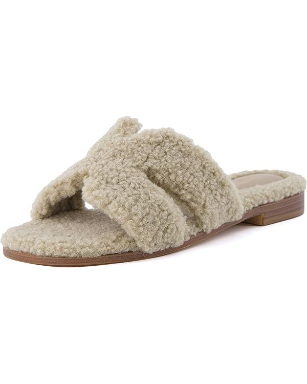 CUSHIONAIRE Women's Visa cozy slide sandal +Memory Foam, Wide Widths Available | Amazon (US)