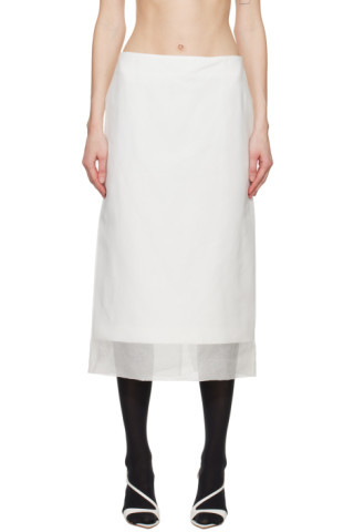 Sportmax - White Aceti Midi Skirt | SSENSE