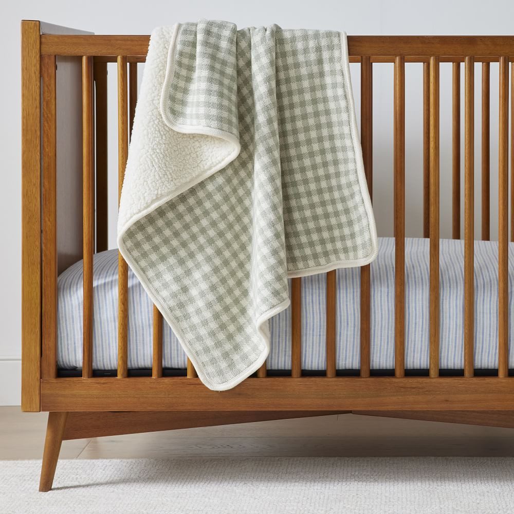 Heather Taylor Home Cozy Gingham Sherpa Stroller Blanket | West Elm (US)