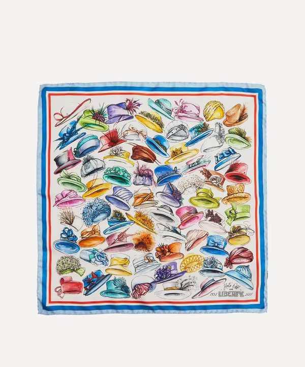 Hats Off 45 x 45cm Silk Twill Scarf | Liberty London (UK)