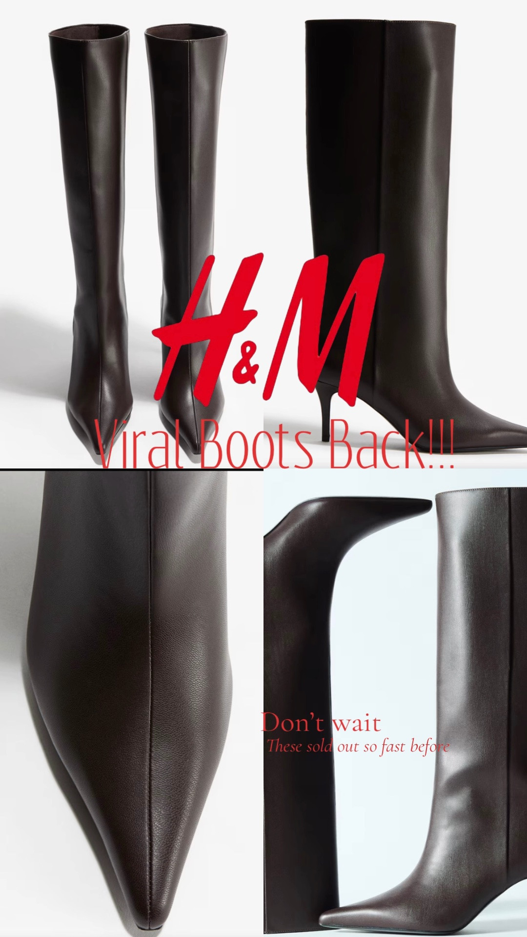 HURRY, don’t wait on these. 🤎 They sold out SO fast last time!

The viral H&M boots are BACK, and if you missed them before, this is your sign to grab them before they disappear again. 👢✨I’m still in summer mode too but I’m not missing out on these again. I have them in brown and they’re so comfortable! Multiple styles and colors available ✨

#LTKOver40 #LTKootd #LTKSeasonal
