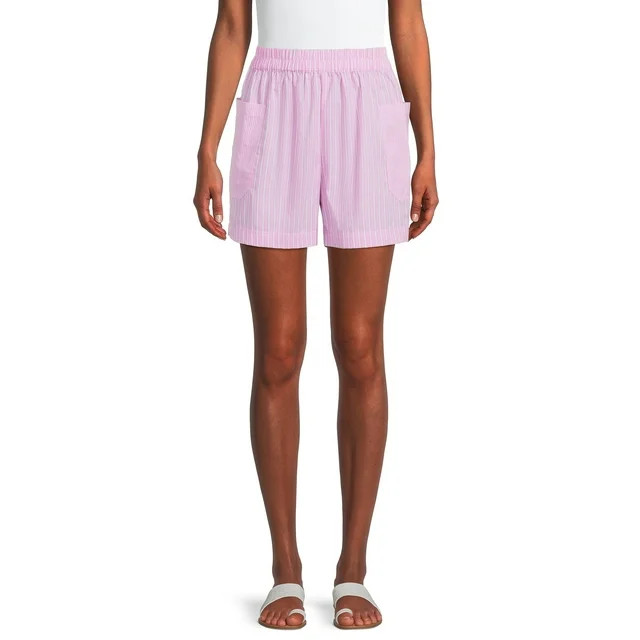 Time and Tru Women's Mixed Stripe Pull-On Short, Sizes XS-XXXL (Women's and Women's Plus) | Walmart (US)