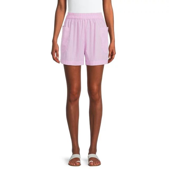 Time and Tru Women's Mixed Stripe Pull-On Short, Sizes XS-XXXL (Women's and Women's Plus) | Walmart (US)