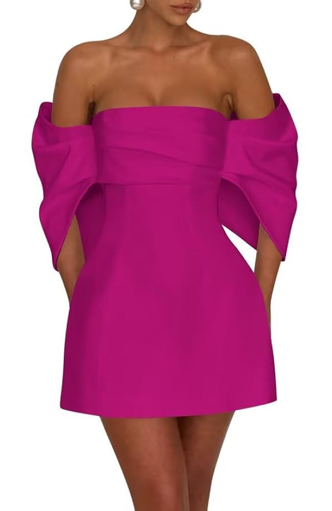 Satin Homecoming Dresses 2025 with Bow A-line Strapless Formal Evening Gown | Amazon (US)