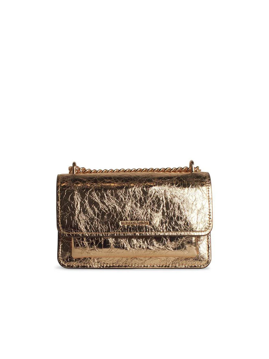 Michael Kors 'Claire' Gold Leather Crossbody Bag | Baltini
