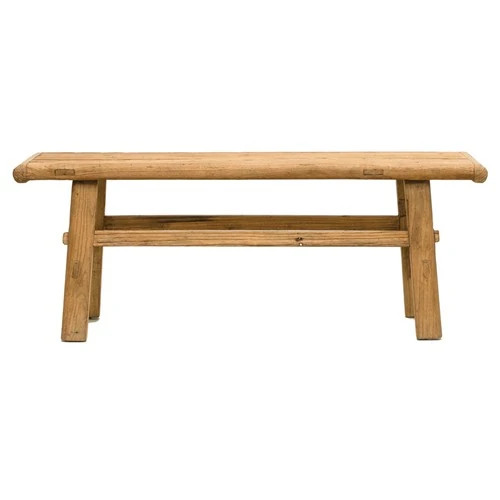 Esther Coastal Beach Brown Reclaimed Wood Rectangular Coffee Table | Kathy Kuo Home
