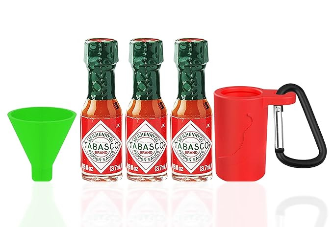 Mini Tabasco Hot Sauce Keychain - Includes 3 Mini Hot Sauce Bottles (.35oz) With Travel Hot Sauce... | Amazon (US)