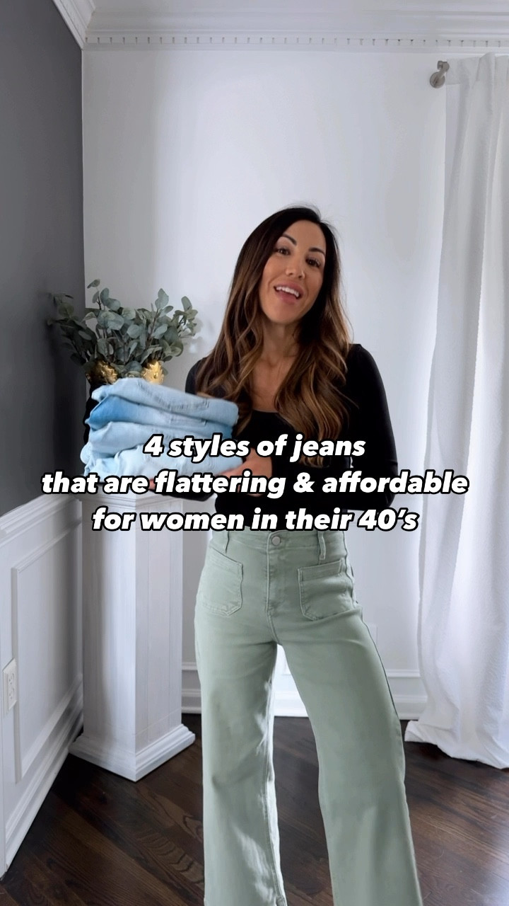 #sponsored Ok my fellow moms over 40. Who's looking for denim that is affordable, on trend and flattering for our age group? Styling 4 pairs of jeans from @maurices #1 Feel Good Jean Shop – your jean destination that checks all the boxes of original and curvy fits, 4 rises, 4 levels of stretch and sizes 0-24. These 4 styles in particular are a 10 out of 10 for me! Head to my stories to see a try on of these 4 #feelgoodjeans styles. #discovermaurices

Jeans 
Style 1: 26
Style 2:  4 x-short 
Style 3: 26
Style 4: 2 x-short 
Tops: xs 

Maurice’s, Maurices, jeans, denim 

#LTKSaleAlert #LTKOver40 #LTKFindsUnder50