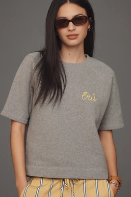 Clare V. Oui Short-Sleeve Sweatshirt Top | Anthropologie (US)