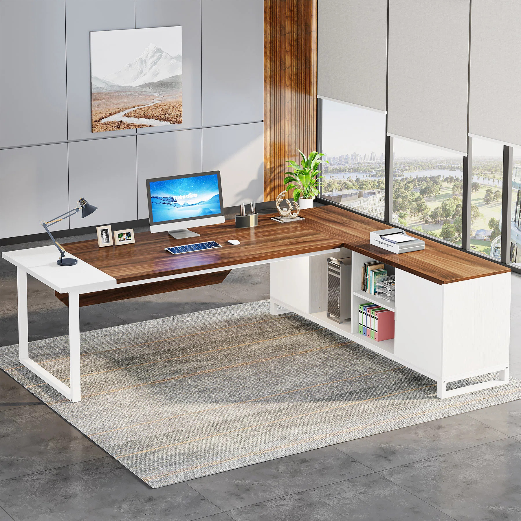 Latitude Run® 70.87'' Executive Desk and File Storage Cabinet & Reviews | Wayfair | Wayfair North America