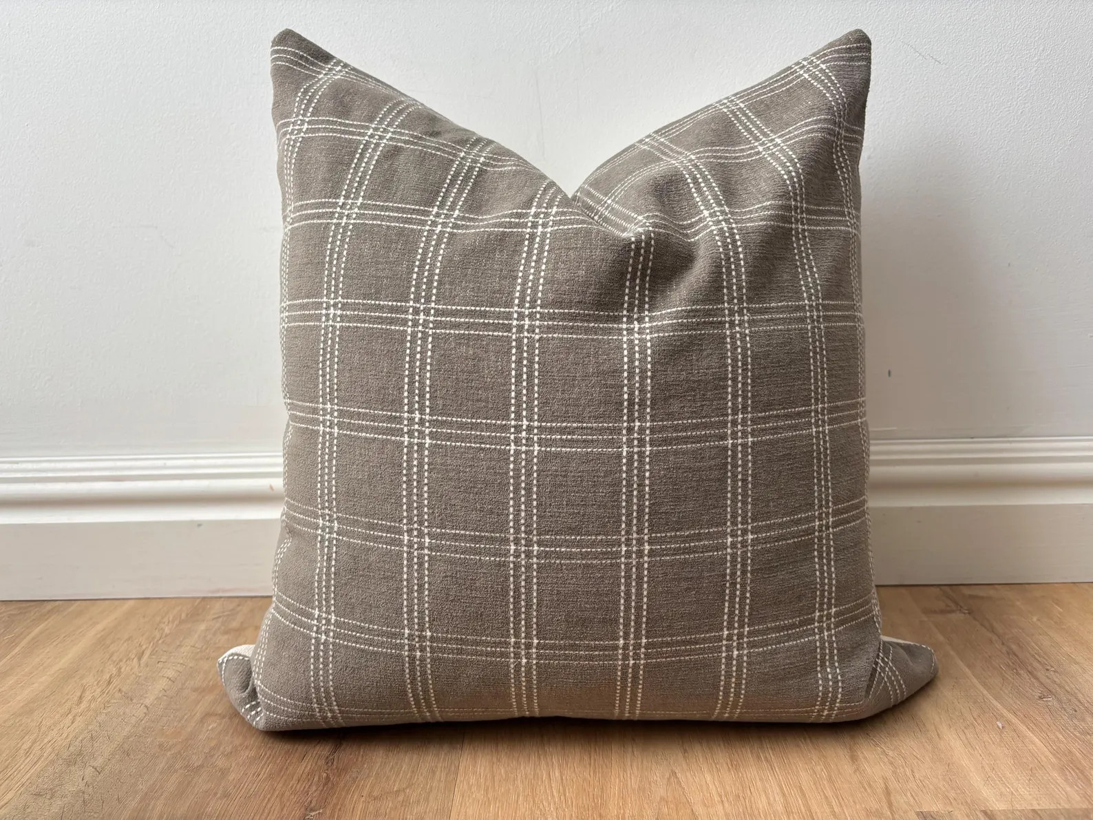 Designer | Check Pillow Cover | Modern Pillow Cover | Brown Home Decor | Earth Tone Home Decor | ... | Etsy (Global)
