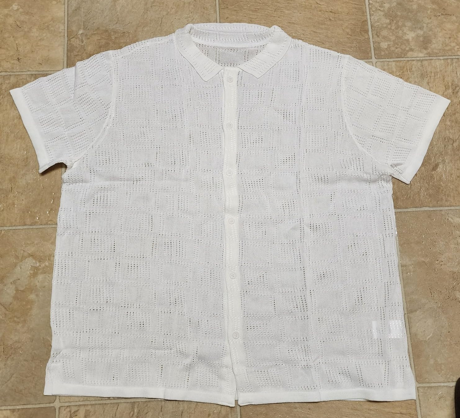 Men's Knit Short Sleeve Button Down Shirts Casual Summer Crochet Polo Shirt Vintage Fashion Beach Shirts Top | Amazon (US)