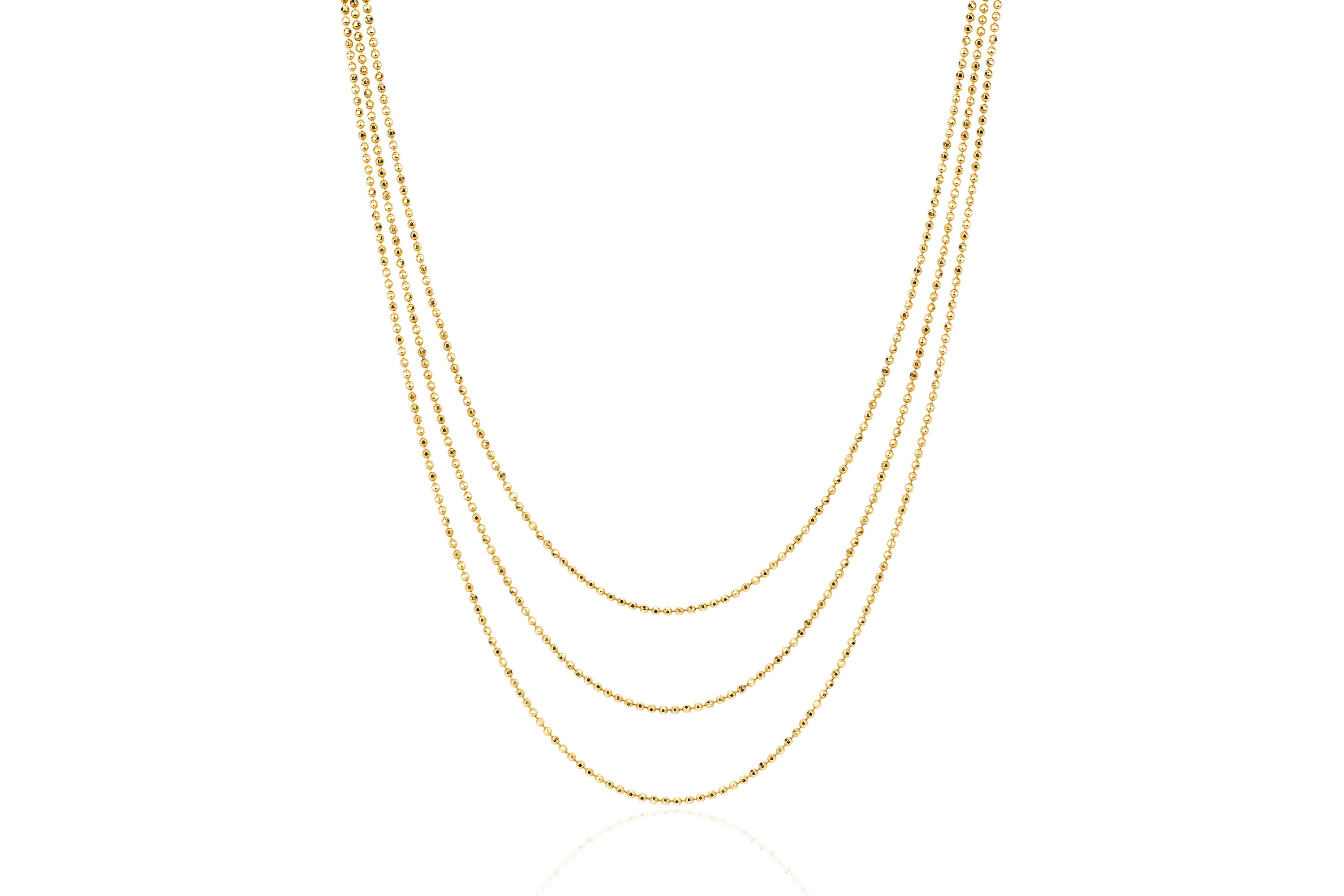 Hasson Triple Layered Chain Necklace | EF Collection