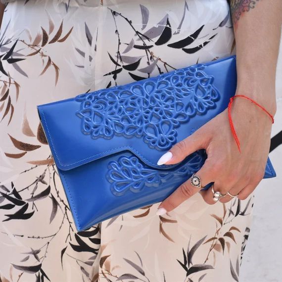 Blue clutch purse, blue clutch bag, clutch purse blue, clutch bag blue, blue vegan clutch, blue vega | Etsy (US)
