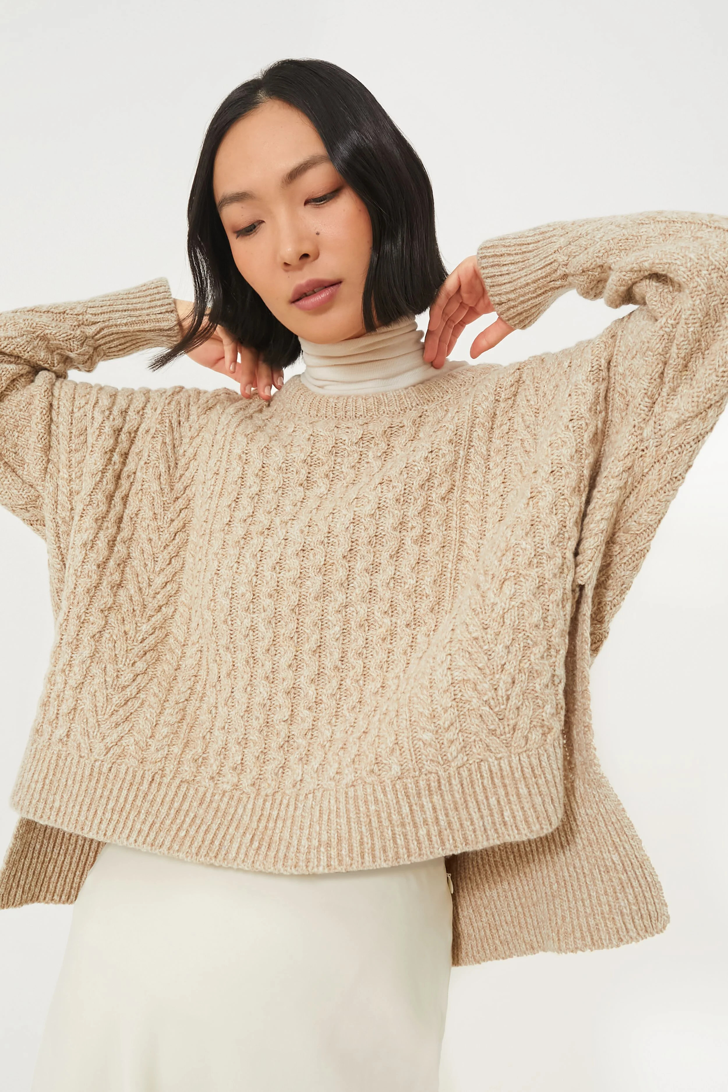 Seashell Sorrell Cropped Aran Sweater | Tuckernuck (US)