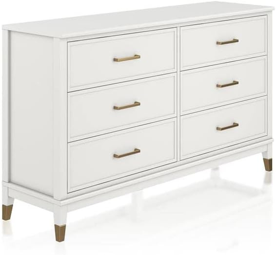 COSMOLiving by COSMOPOLITAN Westerleigh 6 Drawer Dresser, White | Amazon (US)