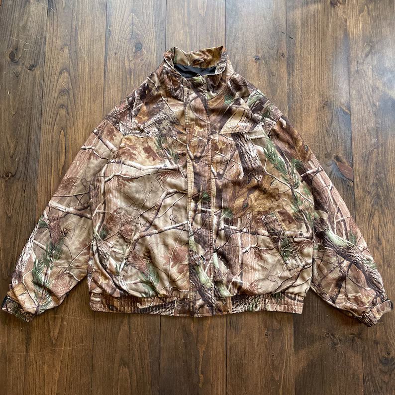 Vintage 1990s Realtree Camo Camouflage Outdoor Nature Bomber Jacket / Size XL - Etsy Canada | Etsy (CAD)