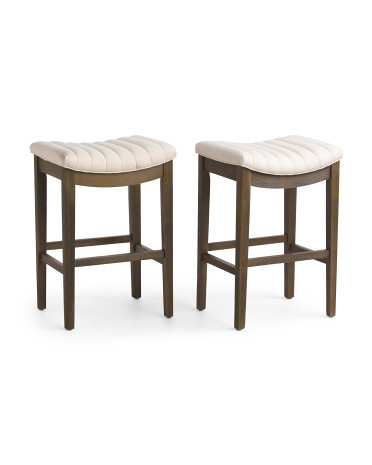 2pk Ashford Channel Stitch Saddle Counter Stools | TJ Maxx