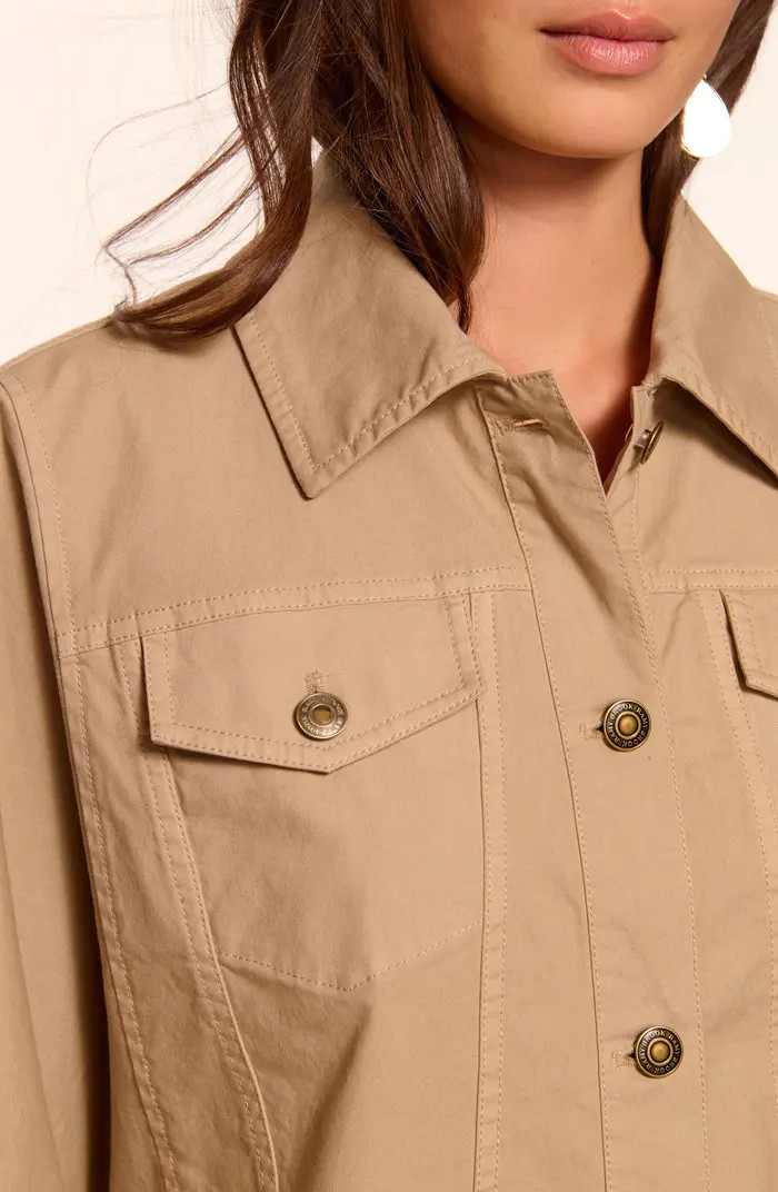 Beatrice Crop Cotton Stretch Canvas Cape | Nordstrom