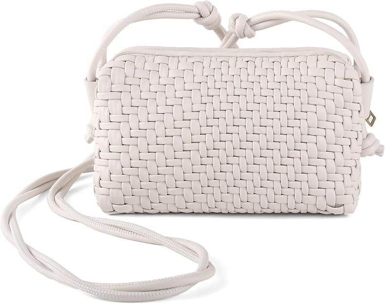Woven Crossbody Purse for Women Small Vegan Leather Bag with Braided Strap | Amazon (US)