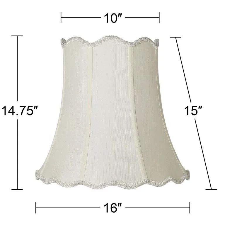 Imperial Shade Creme Medium Scallop Bell Lamp Shade 10" Top x 16" Bottom x 15" Slant x 14.75 High... | Walmart (US)