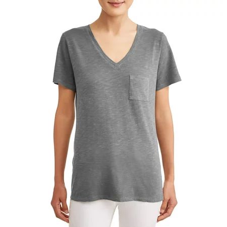 Women's Short Sleeve V-Neck Pocket T-Shirt | Walmart (US)