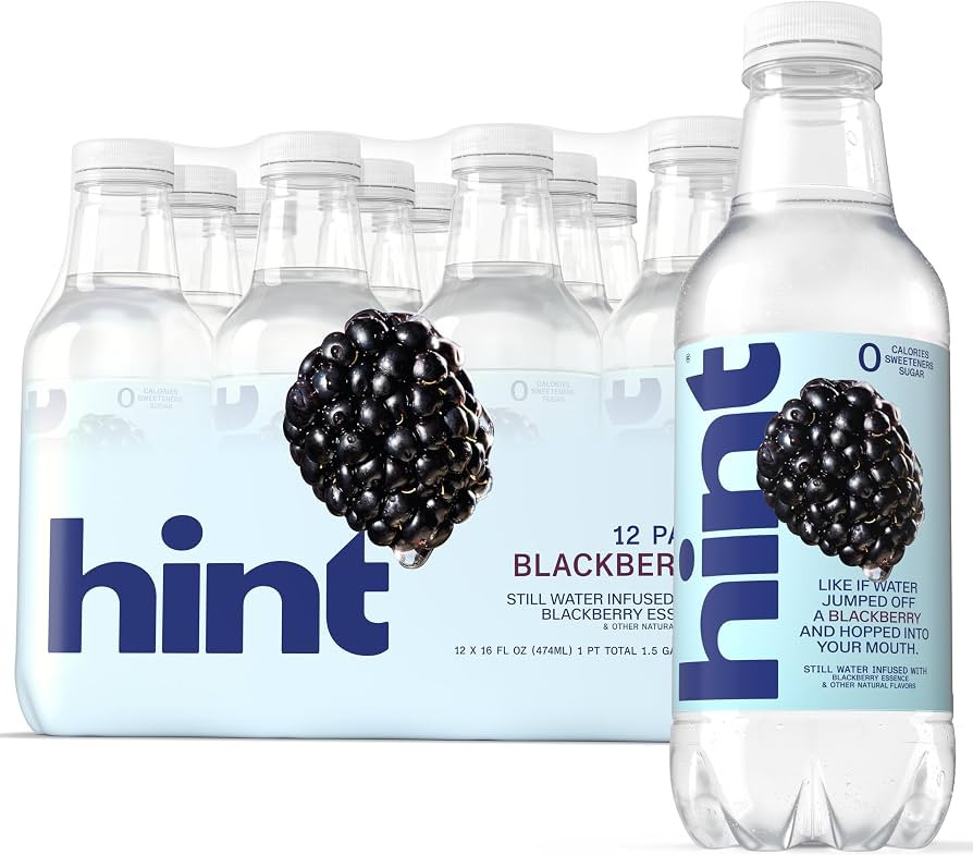 Hint Fruit-Infused Bottled Water, Blackberry - Sugar Free Flavored Water with Zero Calories, Natu... | Amazon (US)