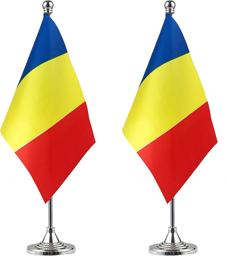 WXTWK 2 Pack Romania Flag Romanian Desk Flag Small Mini Romanian Table Flags With Stand Base,Home... | Amazon (US)