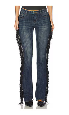 Jaded London Fringe Cooper Jean in Dark Wash from Revolve.com | Revolve Clothing (Global)