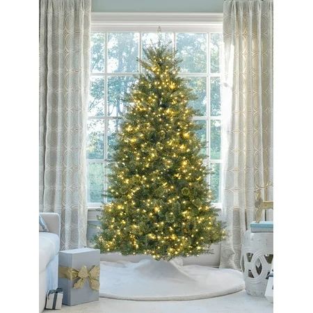 King of Christmas 7.5ft Yorkshire Fir Artificial Christmas Tree with 600 Warm White LED Lights | Walmart (US)