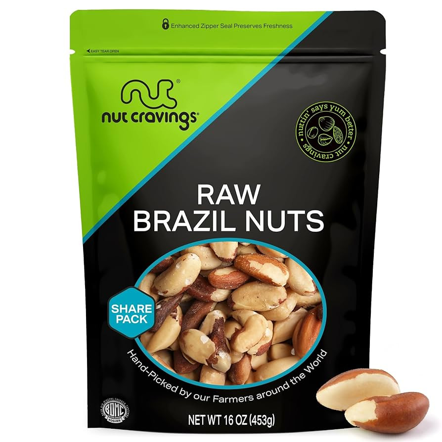 NUT CRAVINGS - Raw Brazil Nuts, Unsalted, No Shell, Whole, (16oz - 1 LB) Bulk Nuts Packed Fresh i... | Amazon (US)