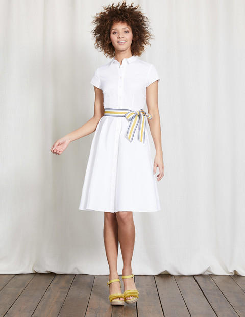 Sophia Shirt Dress (White) | Boden (US)