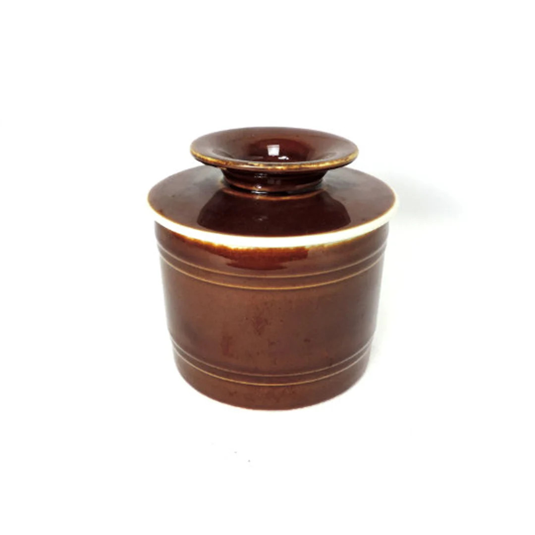 French Vintage Ceramic Butter Crock / Glazed Stoneware Butter Chiller / Butter Keeper / French Ru... | Etsy (US)