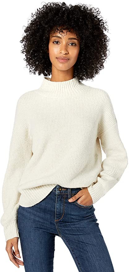 Amazon Brand - Goodthreads Women's Boucle Shaker Stitch Balloon-Sleeve Sweater | Amazon (US)
