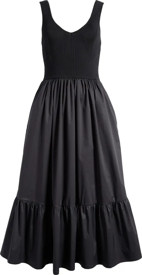 Mixed Media Fit & Flare Dress | Nordstrom