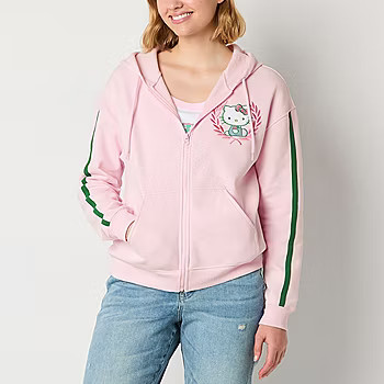 new!Juniors Womens Long Sleeve Hello Kitty Zipper Hoodie | JCPenney