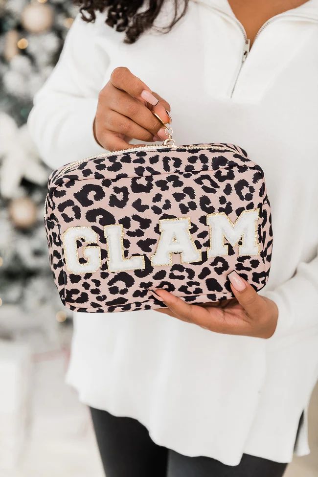 Glam Leopard Print Medium Patch Bag | Pink Lily
