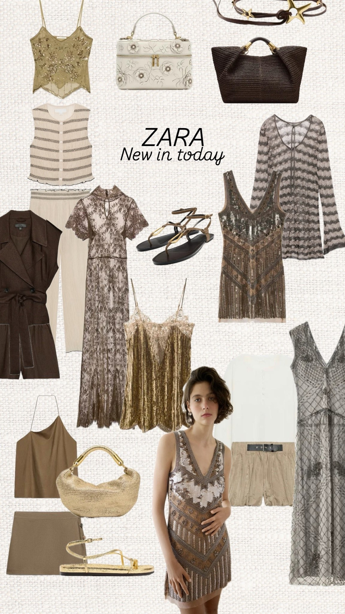 ✨ Zara’s latest drop is giving effortless glamour with a mix of shimmering textures, crochet details, soft neutrals and statement accessories. From sequin mini dresses and embellished tops to breezy co-ords and woven handbags, these are the pieces that will take you from summer dinners to holiday evenings with ease 🤎✨

Like this post to save it to your favourite folder and come back later to shop.

Zara new arrivals, Zara summer collection, sequin dress, embellished top, crochet cardigan, neutral outfit, holiday outfit, vacation style, summer evening look, woven handbag, gold handbag, metallic sandals, resort wear, boho chic outfit, matching set, linen shorts, statement dress, summer fashion trends, European summer style, luxury inspired fashion 🤍👜✨

#LTKsummer #LTKstyletip #LTKdatenight
