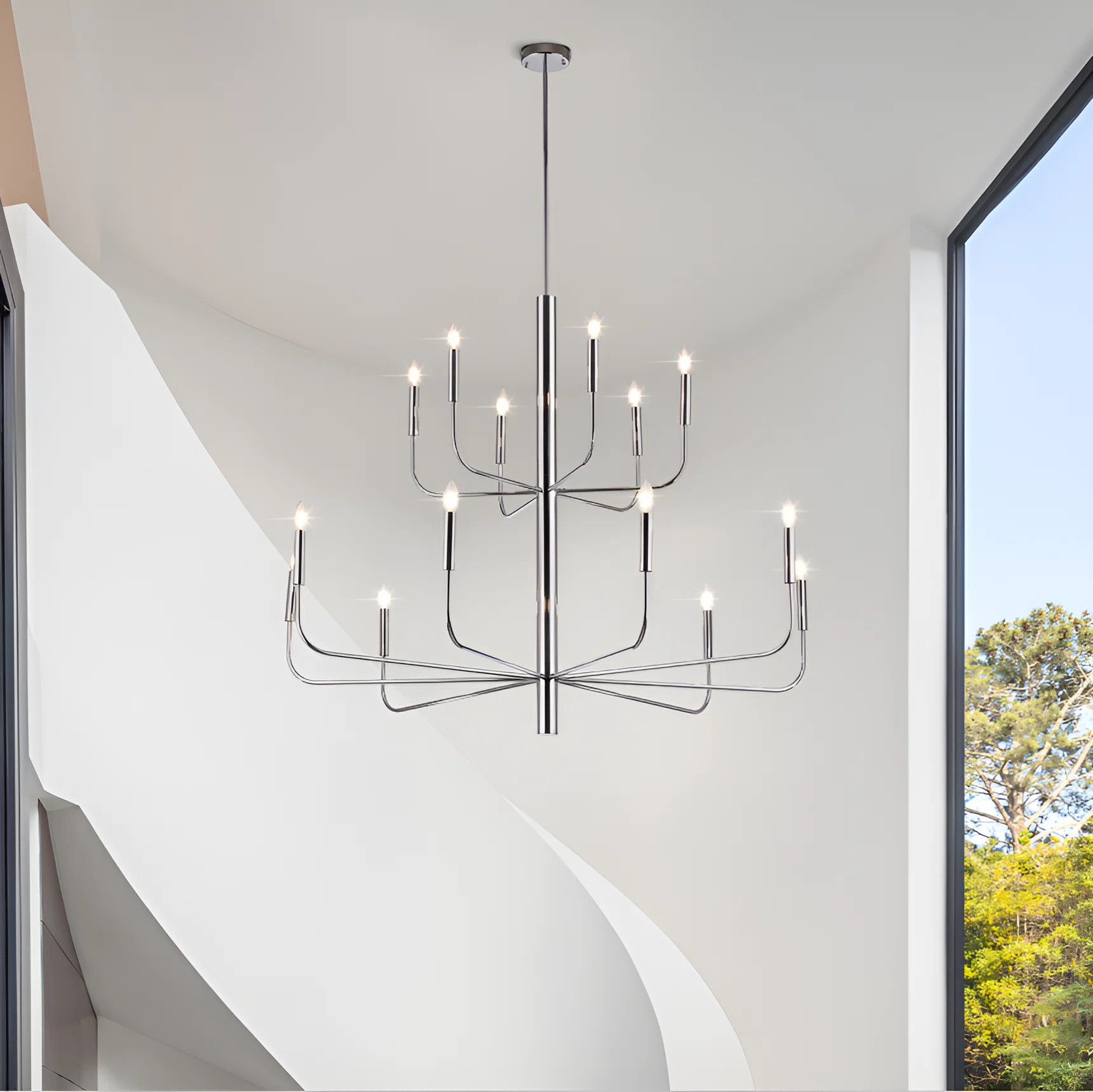 Gracie Oaks Yanibel 15-Light 2-Tier Minimalist Candlestick Chandelier & Reviews | Wayfair | Wayfair North America