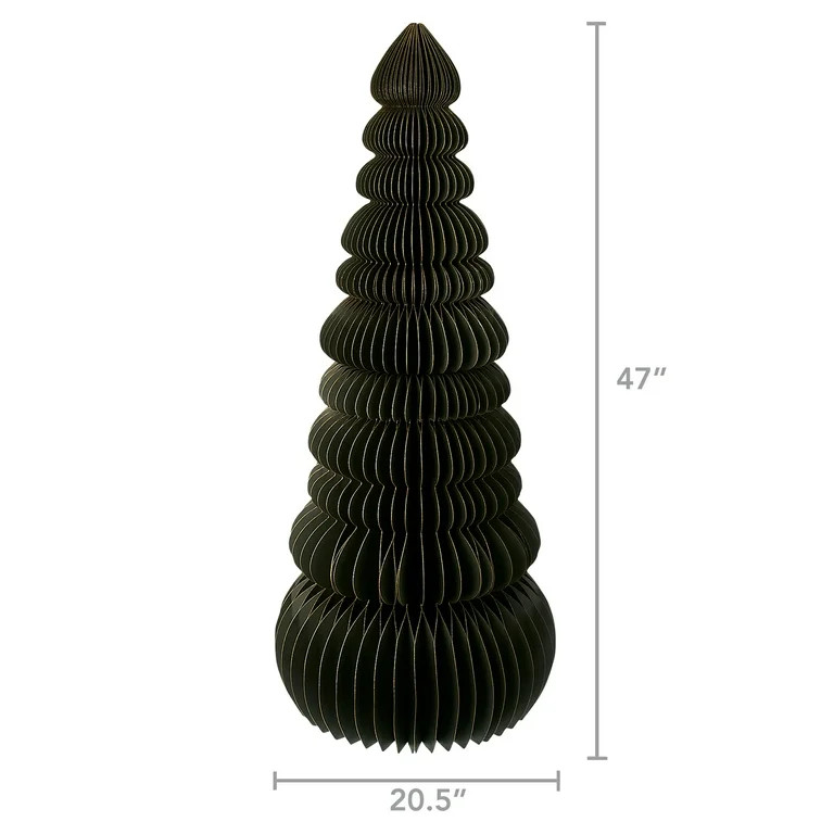 Honeycomb Paper Tree Christmas Decoration, Green, 47", by Holiday Time | Walmart (US)