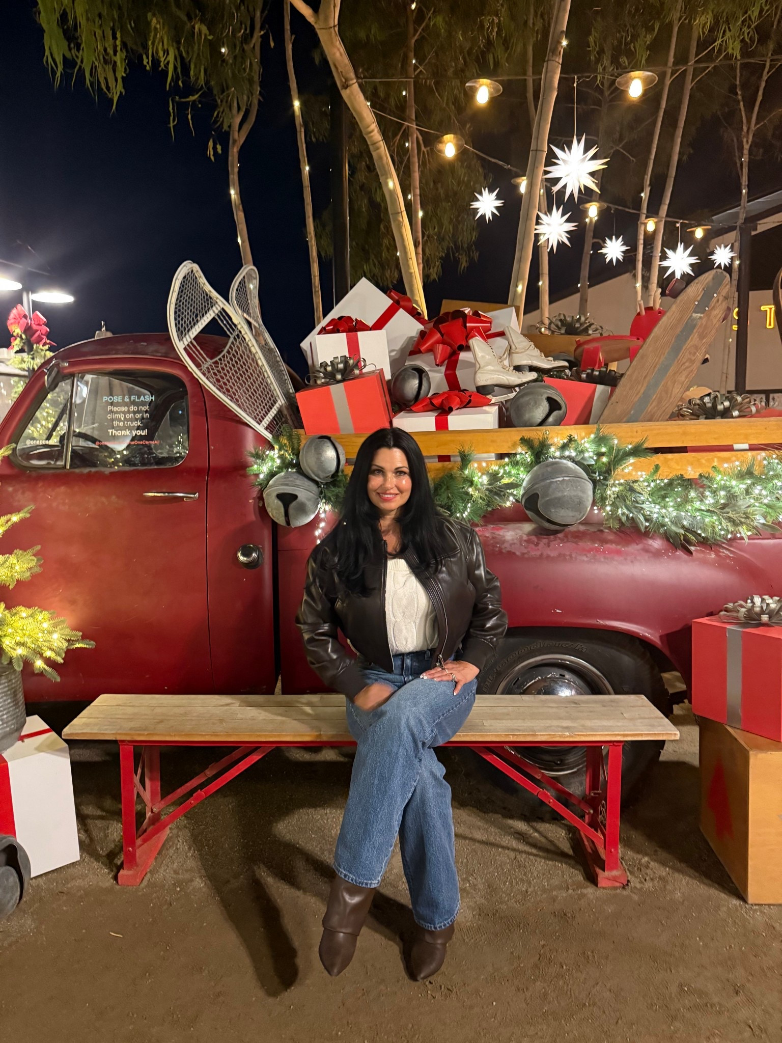 Christmas tree outfit for around  town! ❤️

#espressobrown #jeans #jacket #brownboots 

#LTKSeasonal #LTKCyberWeek #LTKHoliday