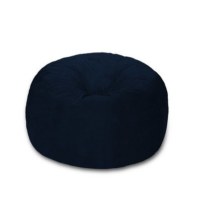 4' Bean Bag Chair with Memory Foam Filling and Washable Cover Blue - Relax Sacks: Microsuede Upholstery, Indoor Use, No Assembly Required | Target