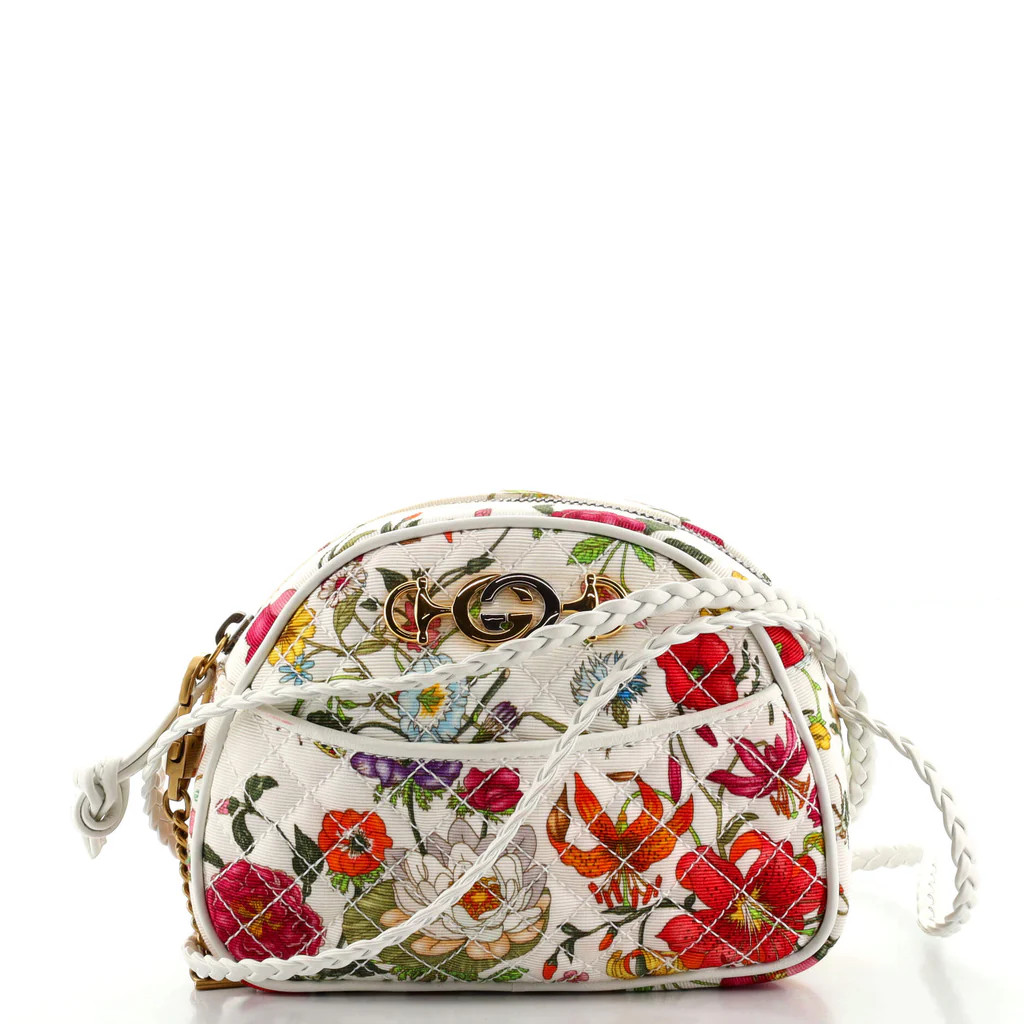 Trapuntata Camera Shoulder Bag Quilted Flora Canvas	 Mini | Rebag